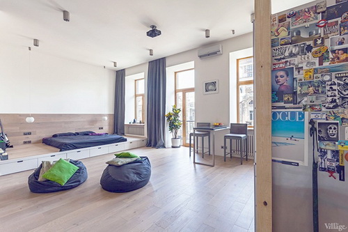 ตกแต่งคอนโดห้องสตูดิโอ ด้วยการลดขนาดเฟอร์นิเจอร์เพื่อเพิ่มขนาดห้อง